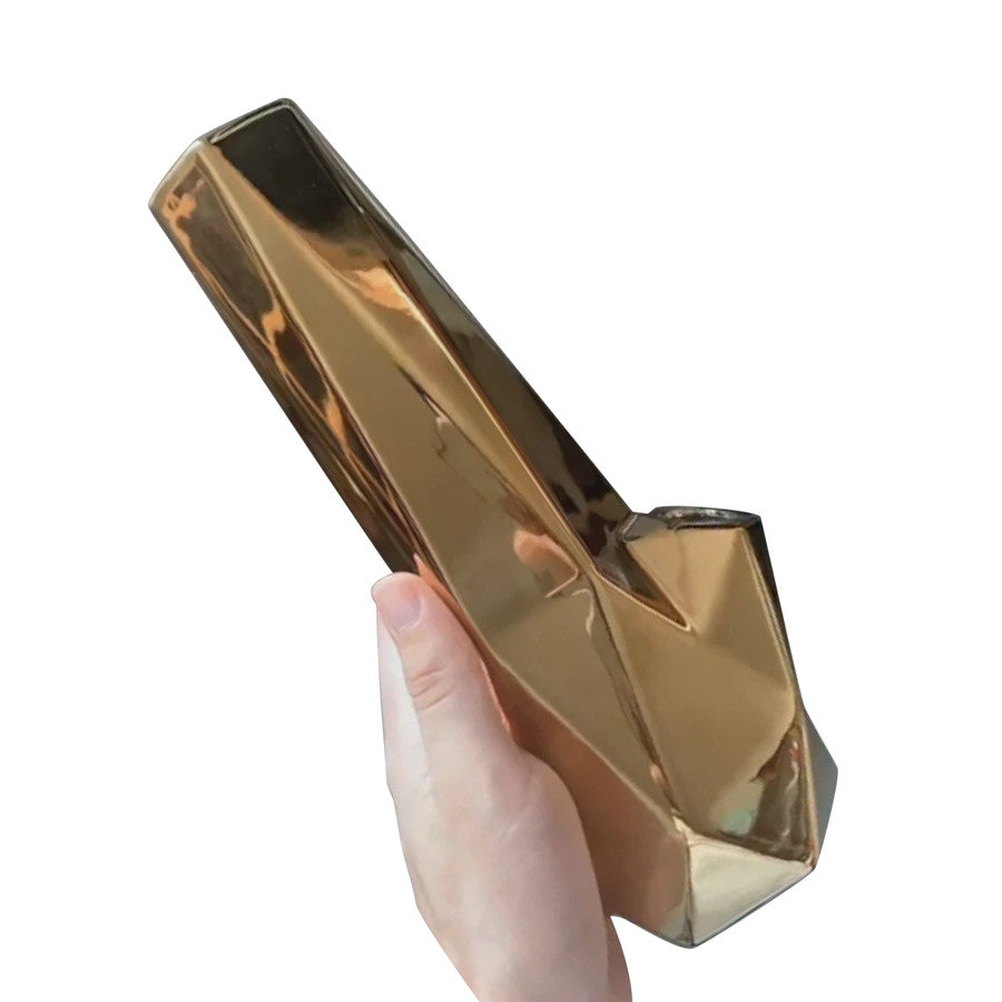 Limited Edition Gold Hexagon Ceramic Water Pipe by BRNT