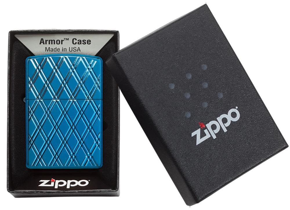Armor® High Polish Blue Diamonds Lighter by Zippo