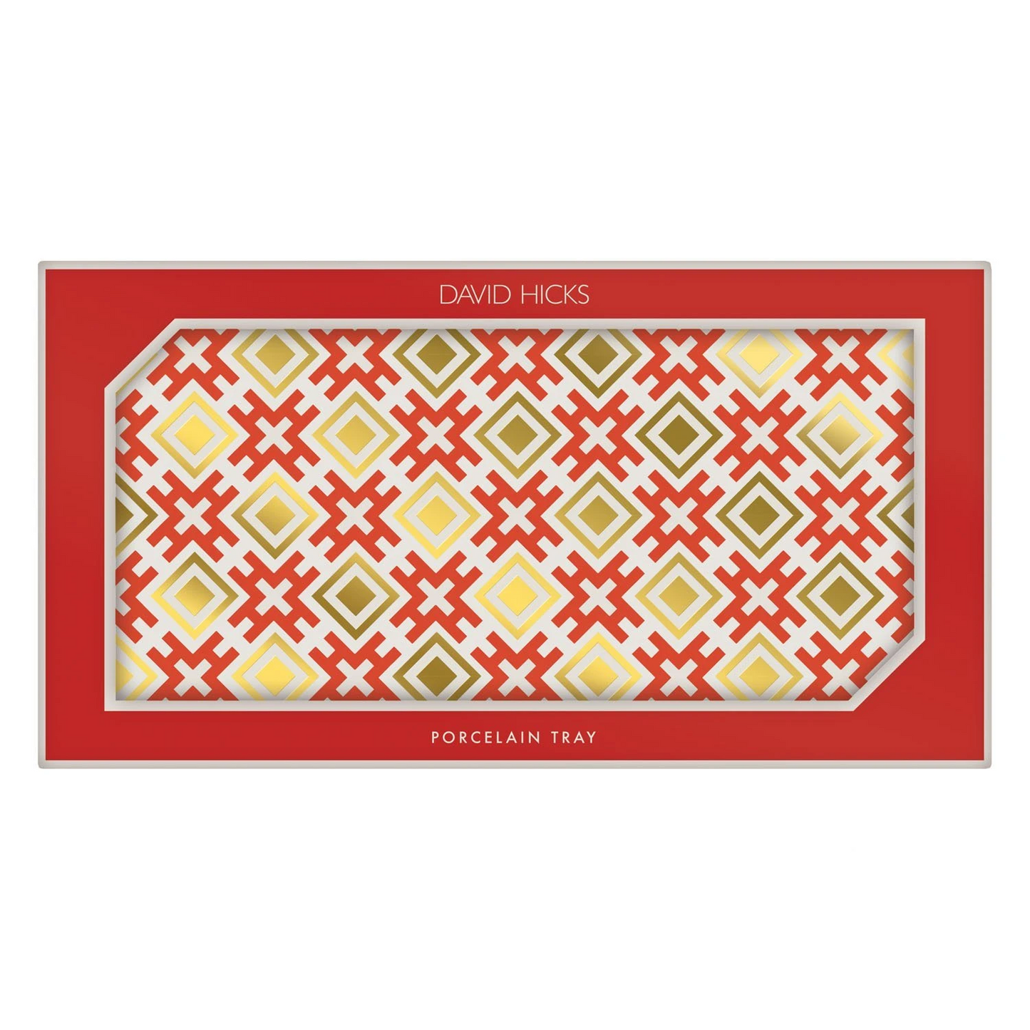 David Hick Hicksonian Red Porcelain Tray