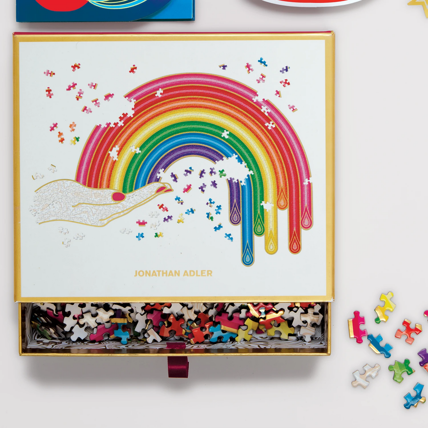 Jonathan Adler Rainbow Hand 750 Piece Shaped Jigsaw Puzzle